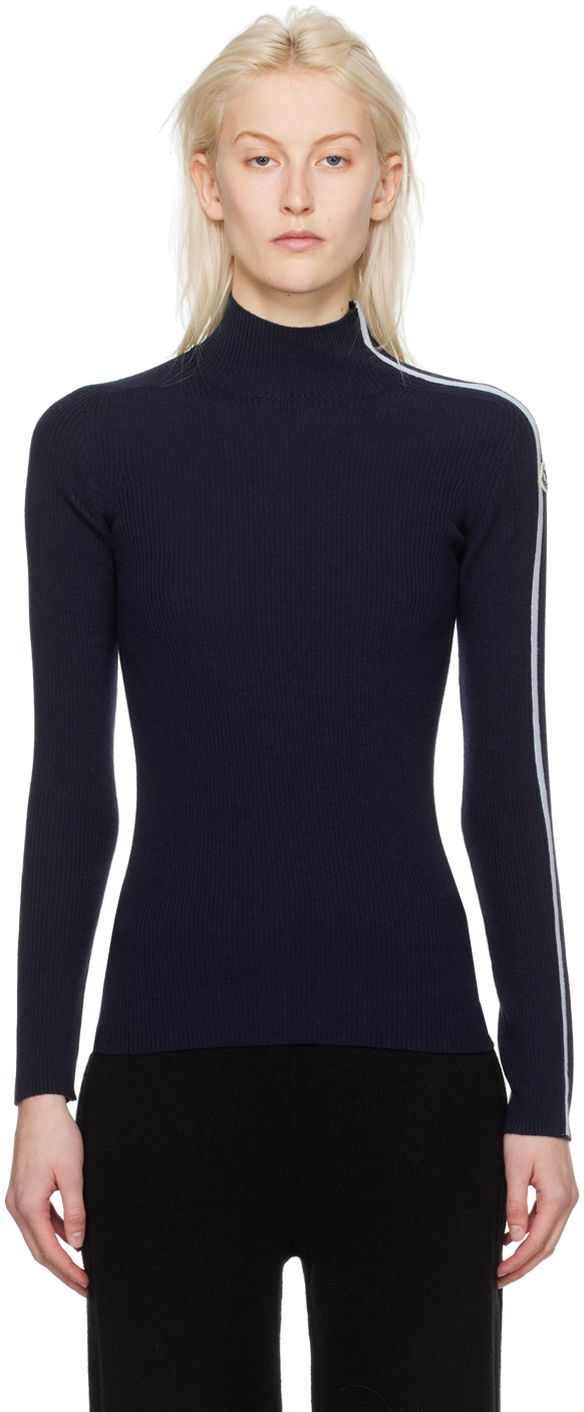 Sweater Moncler Striped Turtleneck Sort | J10939F00001M1131, 0