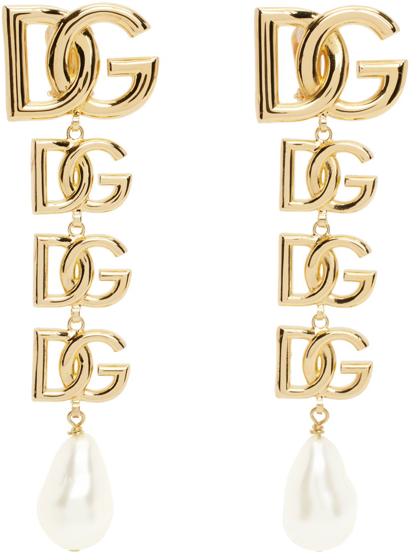 Øreringe Dolce & Gabbana Gold Pendant Earrings Metalisk | WEN6P5 W1111
