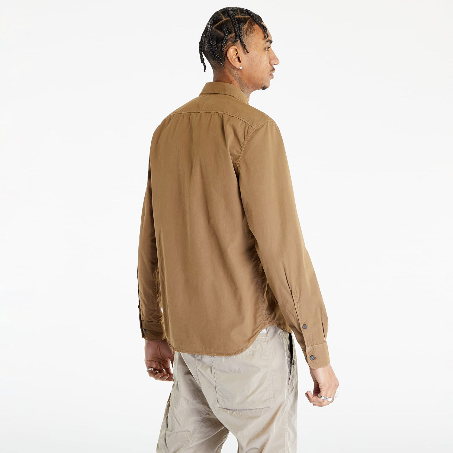 Skjorte C.P. Company Gabardine Shirt Lead Brun | 14CMSH157A002824G-339, 1