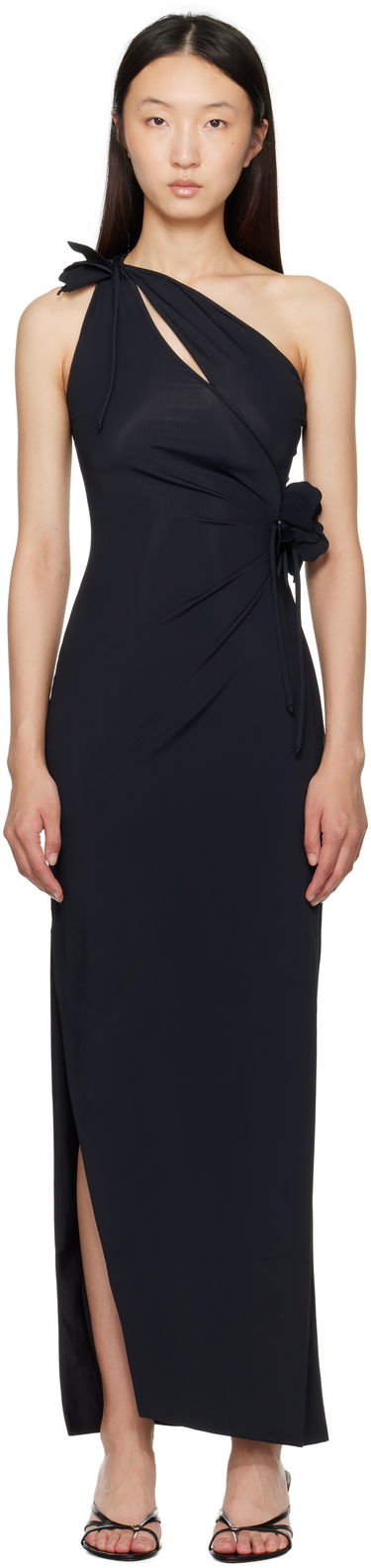 Kjole Coperni Coperni Asymmetric Flower Maxi Dress Sort | COPR213F5021, 0