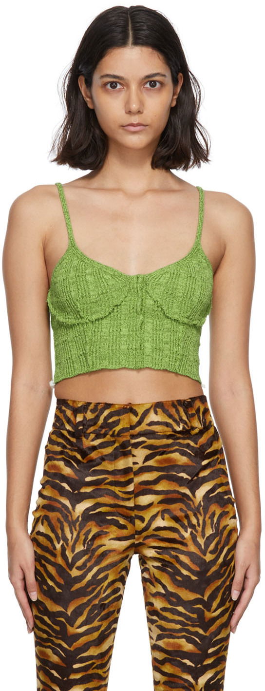Tanktop Acne Studios Wool Textured Camisole Grøn | A60355-, 0