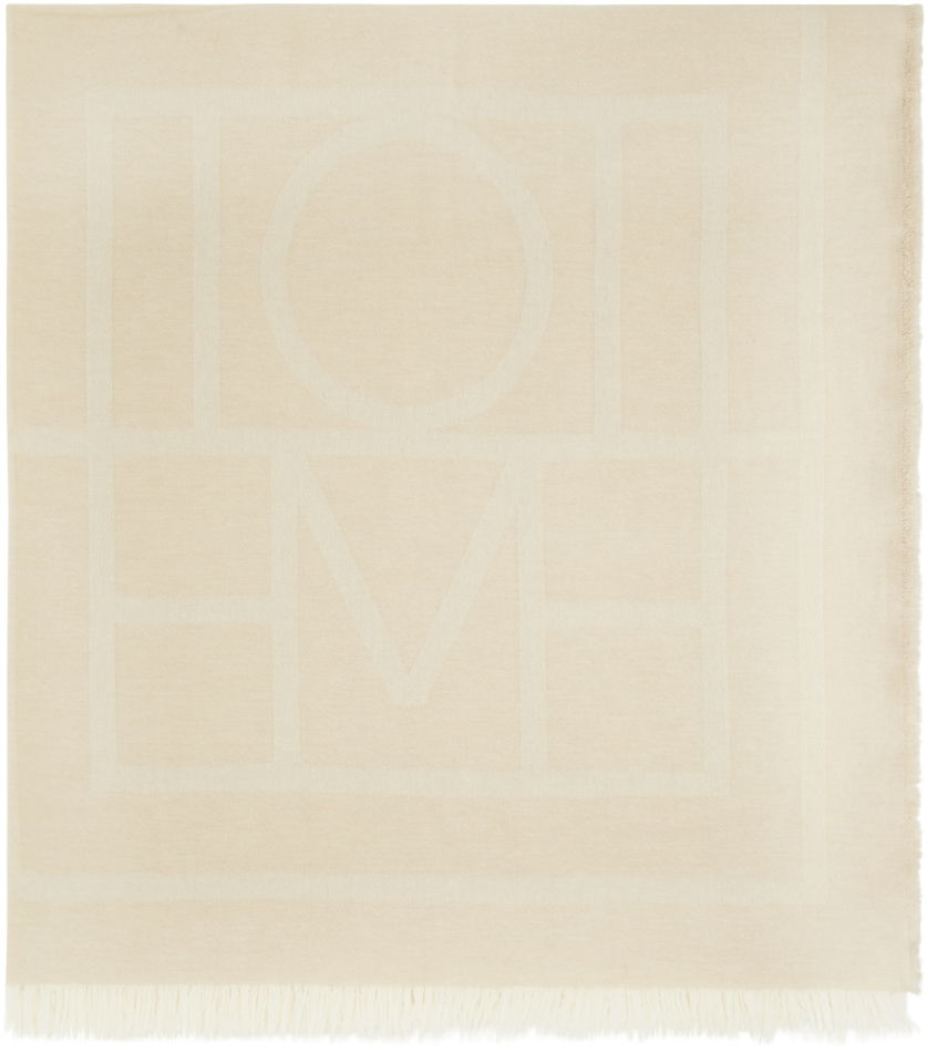 Tørklæde TOTEME Monogram Wool Cashmere Scarf Beige | 224-894-808, 0