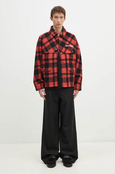 Skjorte Human Made Oversize Wool Hunting Jacket Rød | HM28JK031, 5