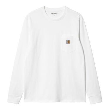 T-shirt Carhartt WIP L/S Pocket T-Shirt Hvid | I030437_02_XX, 4
