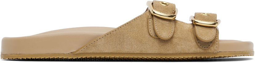 Tilbehør CHLOÉ Chloé Polly Suede Sandals Beige | CHC25U08PRY