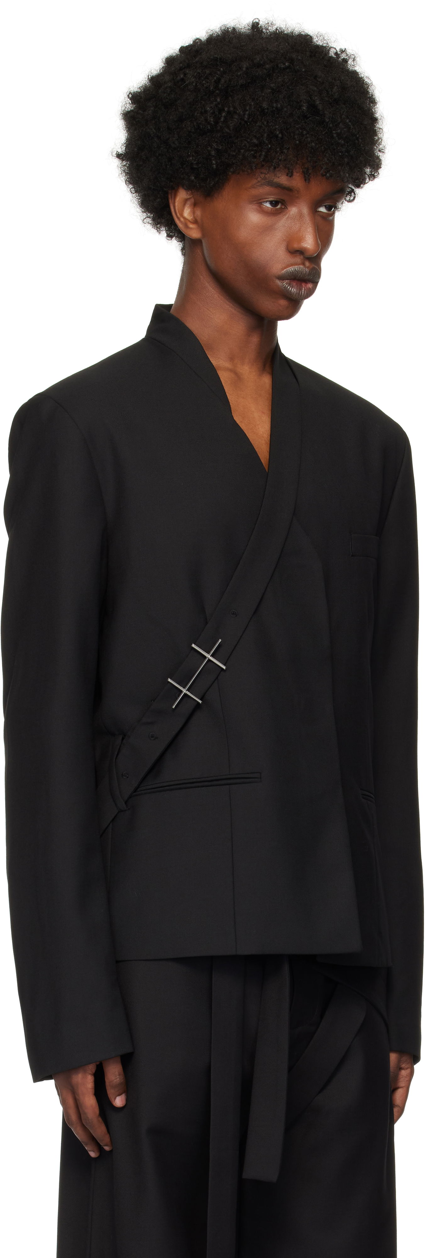 Vest HELIOT EMIL Wrap Closure Blazer Sort | AW24_M_04_045_BLK01, 1