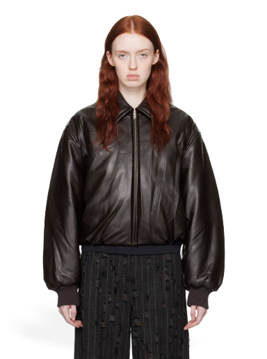 Bomberjakke Acne Studios Coated Faux-Leather Bomber Jacket Brun | A90570-