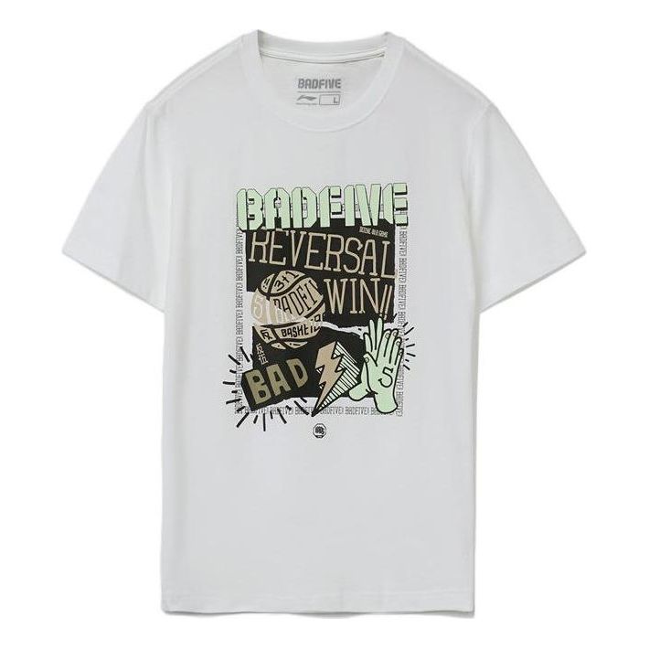 T-shirt Li-Ning Graphic Loose Fit T-shirt Hvid | AHSR475-3, 0