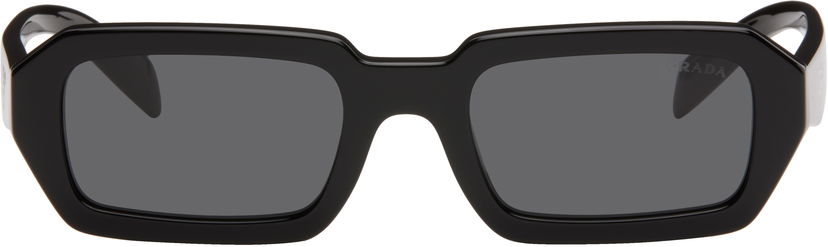 Solbriller Prada Angular Rectangle Acetate Sunglasses Sort | 0PR A12S 8056597967884