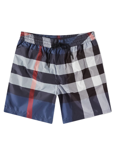 Badetøj Burberry Guildes Oversize Check Swim Short Mørkeblå | 8013879-A5805