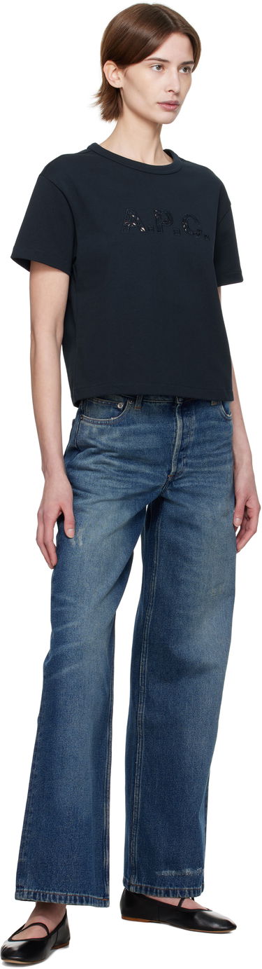 Crop top A.P.C. A.P.C. Annie Cropped T-Shirt Sort | COHBQ-F26495, 3