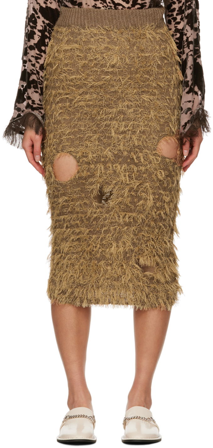 Nederdel Acne Studios Cutout Skirt Beige | AF0405-, 0