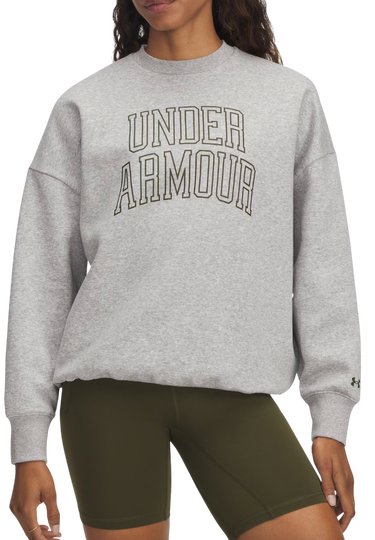 Sweatshirt Under Armour Rival Flc OS Varsity Crew Sweatshirt Grå | 6007880-014, 0