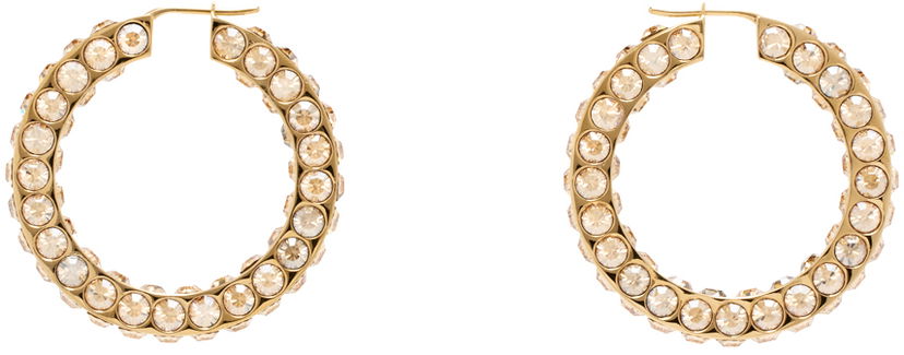 Øreringe Amina Muaddi Muaddi Big Crystal Hoop Earrings Gul | JAH HOOP BIG