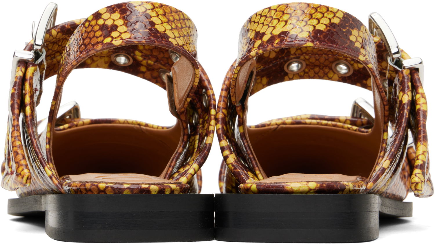 Kjole GANNI GANNI Feminine Buckle Flats Gul | S2940, 1