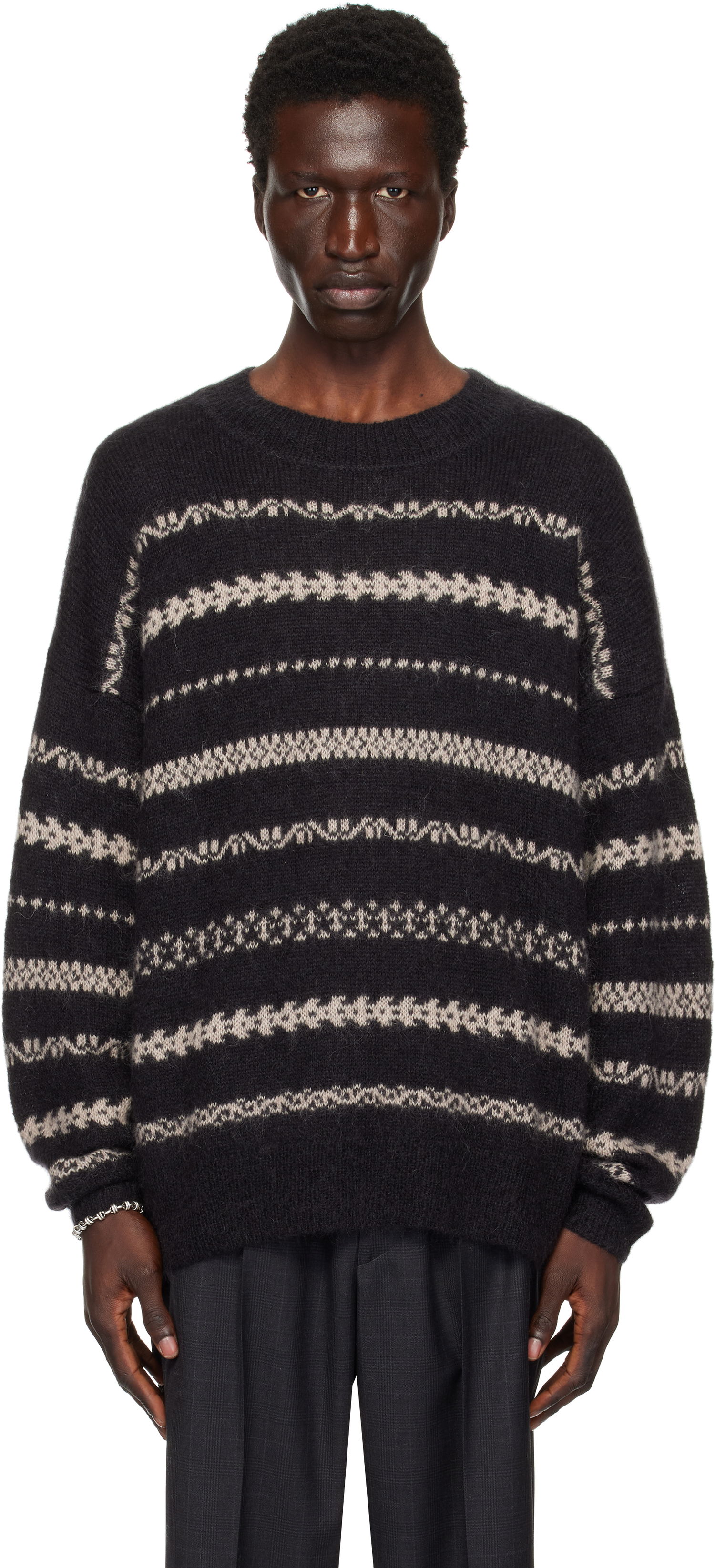Sweater ISABEL MARANT Striped Knit Sweater Sort | 25PPU0652HA-C1L04H, 0