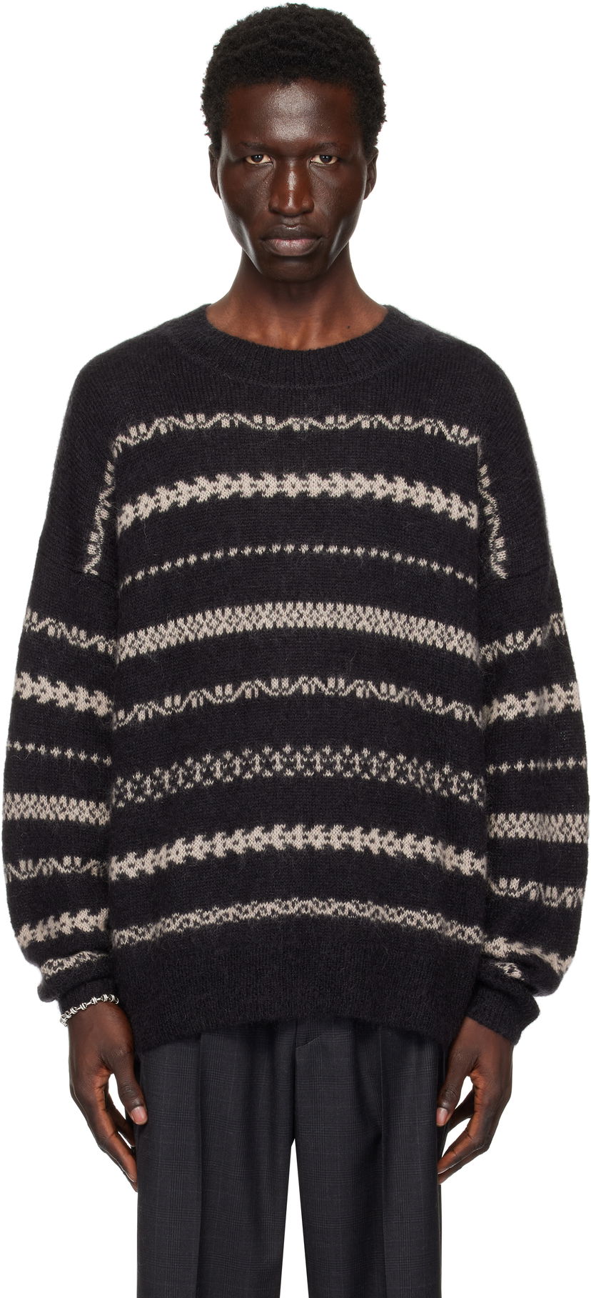 Sweater ISABEL MARANT Striped Knit Sweater Sort | 25PPU0652HA-C1L04H