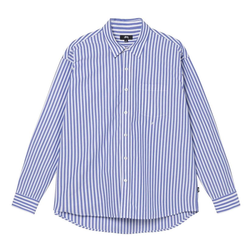 Skjorte Stüssy Striped Poplin Shirt Blå | 1110248