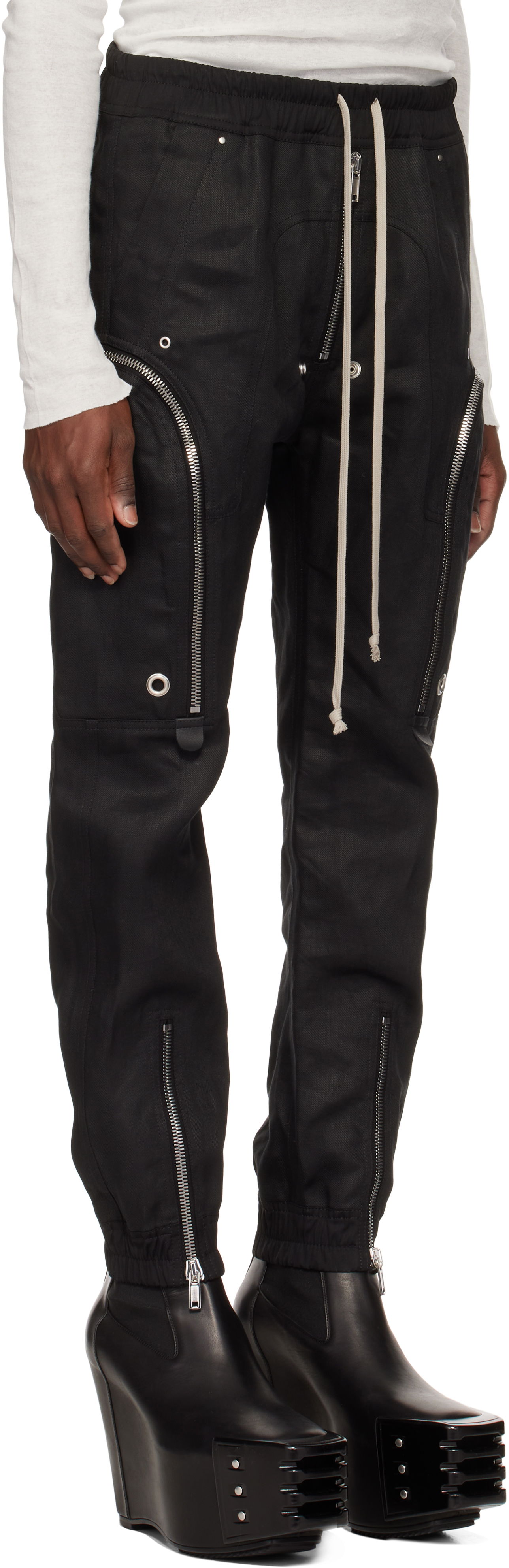 Cargo bukser Rick Owens Rick Owens Hollywood Bauhaus Cargo Pants Sort | RU01E5377 TWL, 1