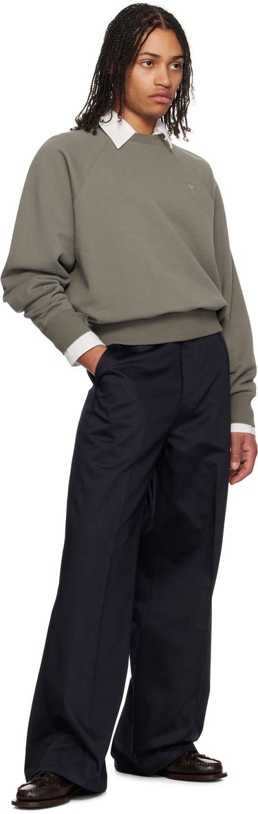 Bukser AMI AMI Paris Baggy Fit Cotton Trousers Mørkeblå | HTR460.CO0103, 3