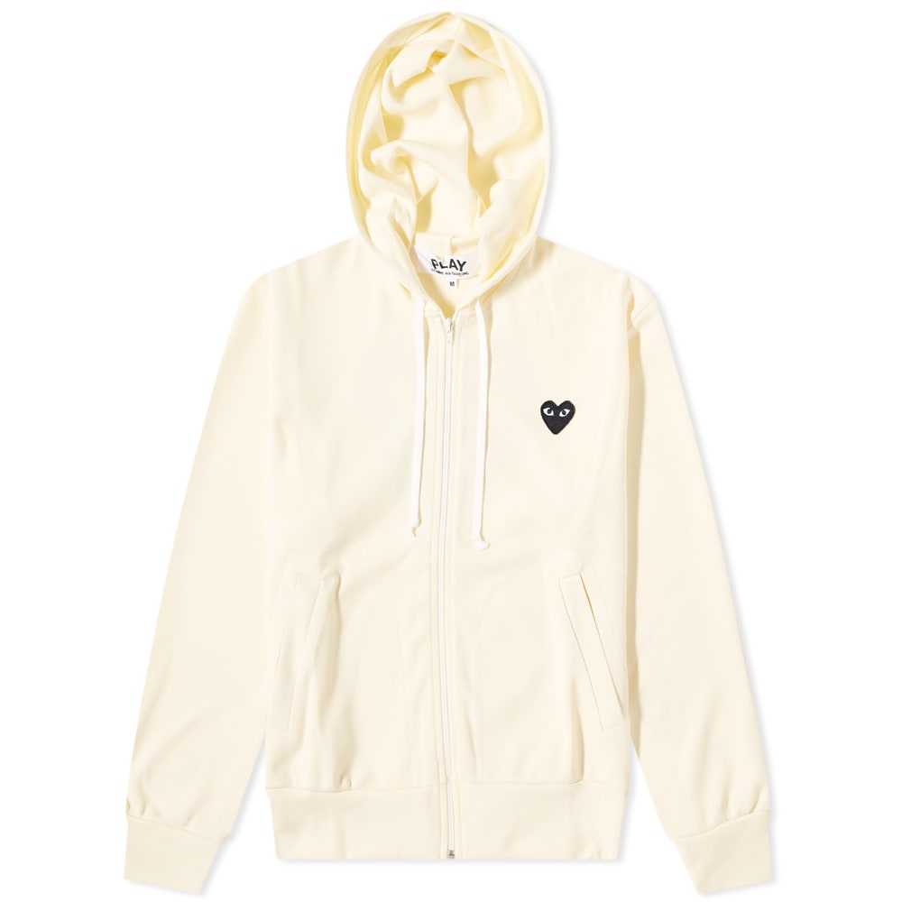 Sweatshirt Comme des Garçons Play Black Heart Back Print Zip Hoodie Beige | P1T254-3, 0