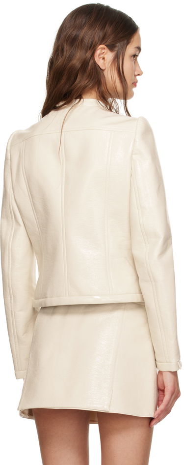 Jakke Courrèges Iconic Cropped Faux Leather Jacket Beige | 423CBL137VY0014, 2