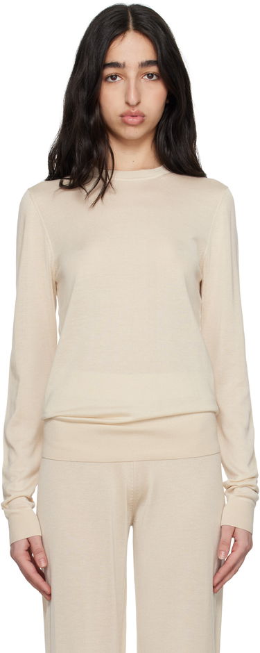 Sweater TOTEME TOTEME Fine Knit Crewneck Sweater Beige | 252-WRT0463-YA0151, 0