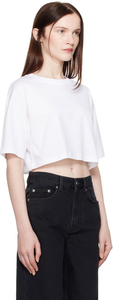Crop top Loulou de Saison Loulou de Saison Gupo Cropped T-Shirt Hvid | GUPO, 1