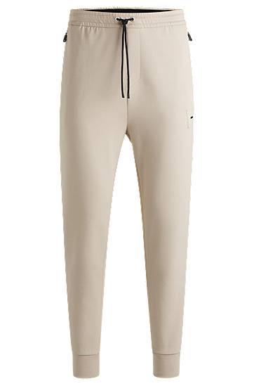 Joggingbukser BOSS Stretch Cotton-Blend Tracksuit Bottoms Beige | 50537198