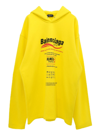 Sweatshirt Balenciaga Dry Cleaning Logo No Rib Hoodie Gul | 661711.TKVF9 7175