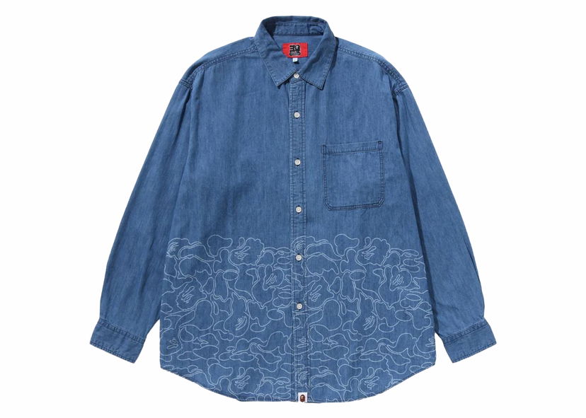 Skjorte BAPE BAPE 30th Anniversary Denim Shirt Light Indigo Blå | 1J70-131-001