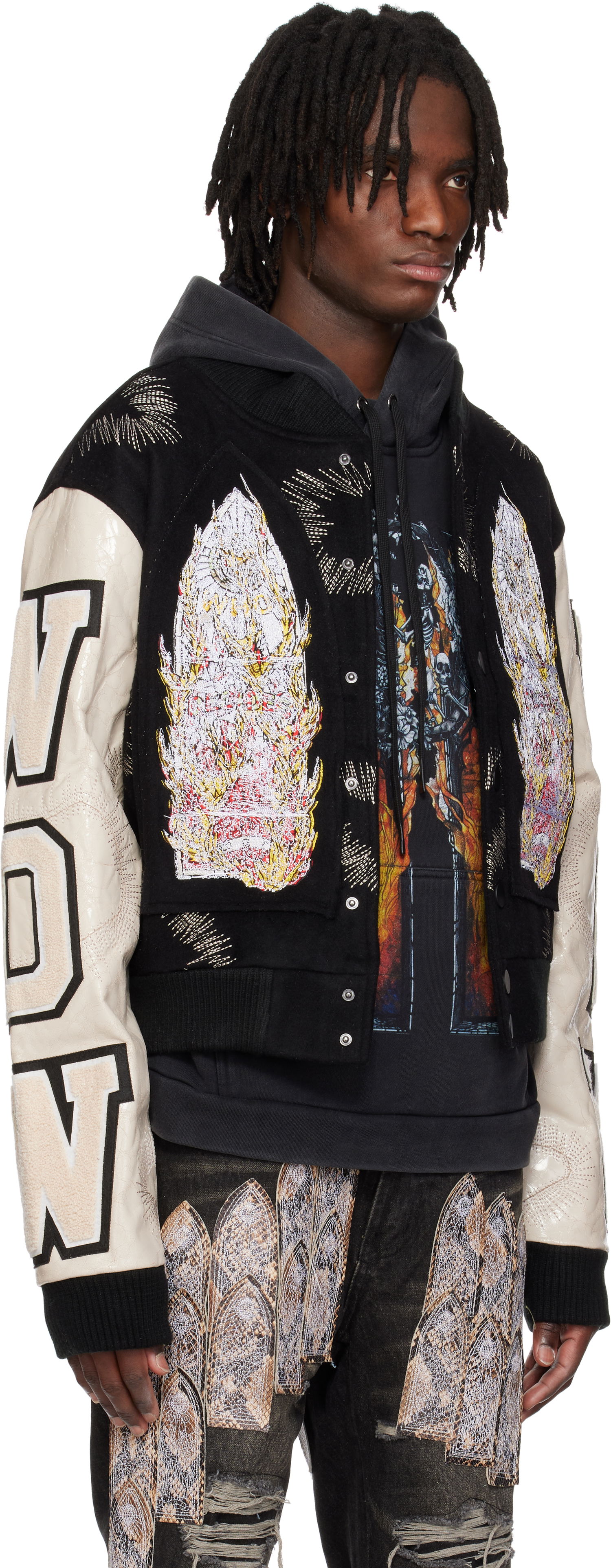 Bomberjakke Who Decides War Who Decides War Namesake Varsity Bomber Jacket Sort | 1130070002SE25, 1