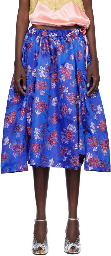 Nederdel Comme des Garçons Comme des Garçons Jacquard Pattern Midi Skirt Blå | GO-S002-051-1, 0