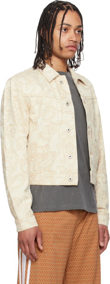 Jakke KENZO Kenzo Paris VERDY Edition Embroidered Trucker Jacket Beige | FF55DV3096W1, 1