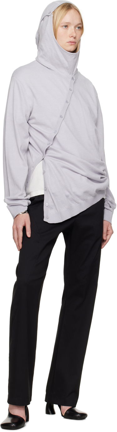 Sweater Post Archive Faction (PAF) 8.0 Center Knit Hoodie by Post Archive Faction (PAF) Grå | 8.0 KHC-LG, 3