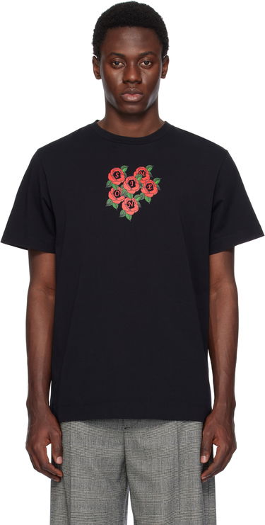 T-shirt Simone Rocha Simone Rocha Cluster Rose Logo Print T-Shirt Sort | 5195P36P37-M 0569, 0