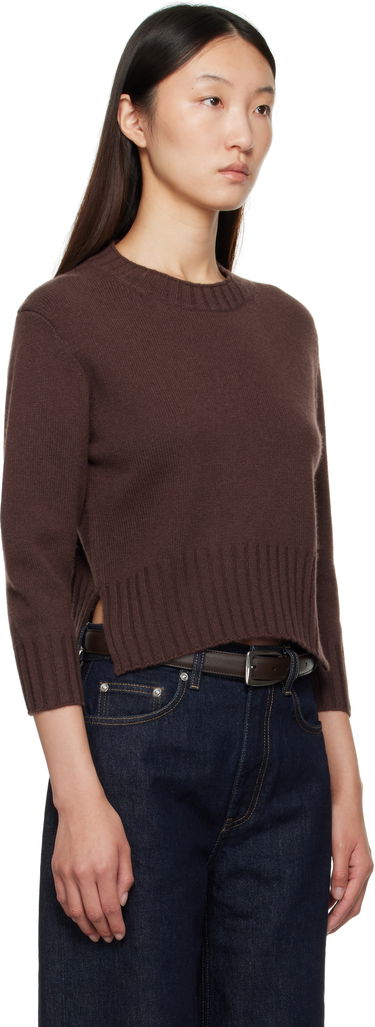 Sweater Loulou de Saison Loulou de Saison Mora LDS Cropped Cashmere Sweater Beige | MORA LDS, 4