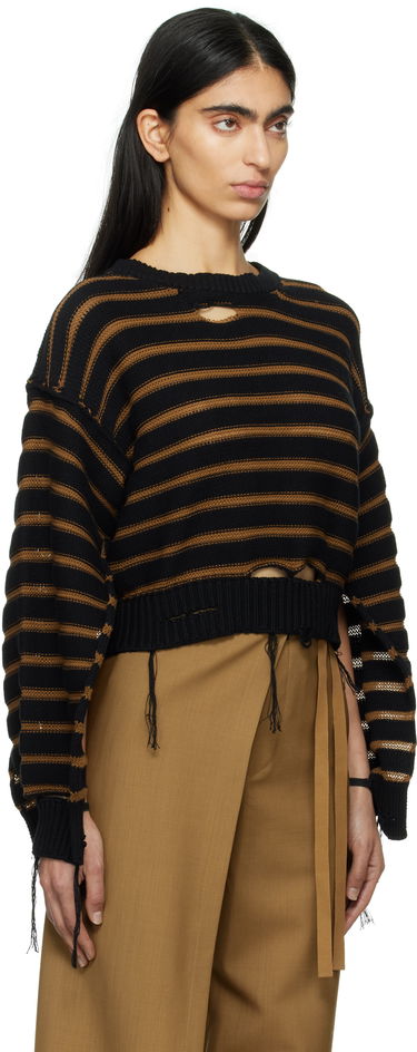 Sweater Maison Margiela MM6 Maison Margiela Striped Distressed Crewneck Sweater Flerfarvet | S52HL0042 M13080, 1