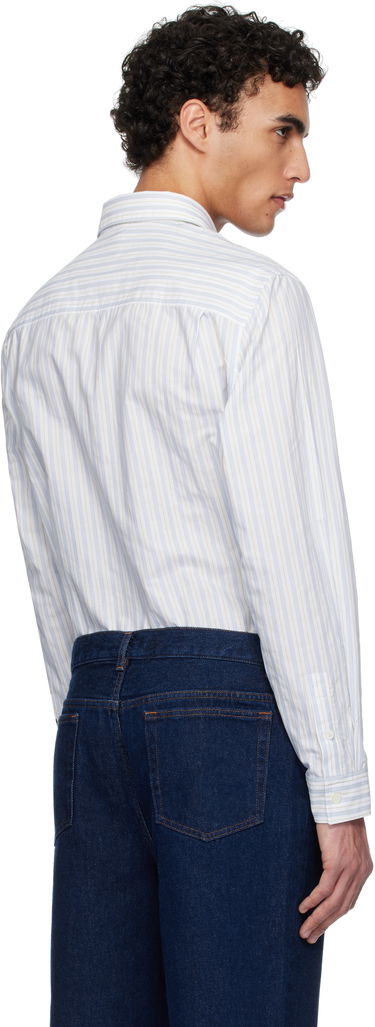Skjorte A.P.C. A.P.C. Edouard Brodée Striped Button-Down Shirt Hvid | COHFZ-H12509, 2