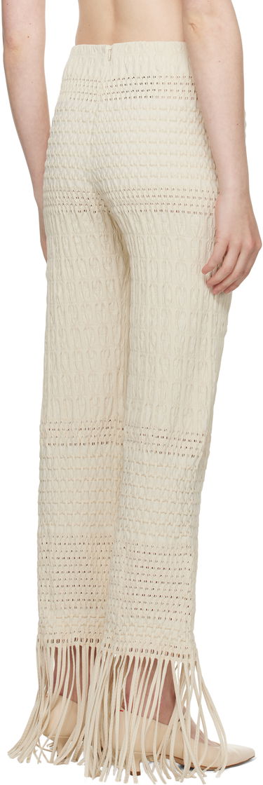 Bukser Nanushka Nanushka Miciel Fringe Knit Trousers Beige | NW25SSPA27105, 2