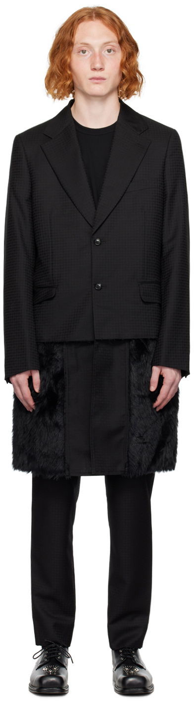 Frakker Comme des Garçons Layered Faux-Fur Coat Sort | PL-J029-051-1-1