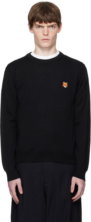 Sweater MAISON KITSUNÉ Maison Kitsuné Fox Head Patch Regular Fit Sweater Sort | PM00801KT1181, 0