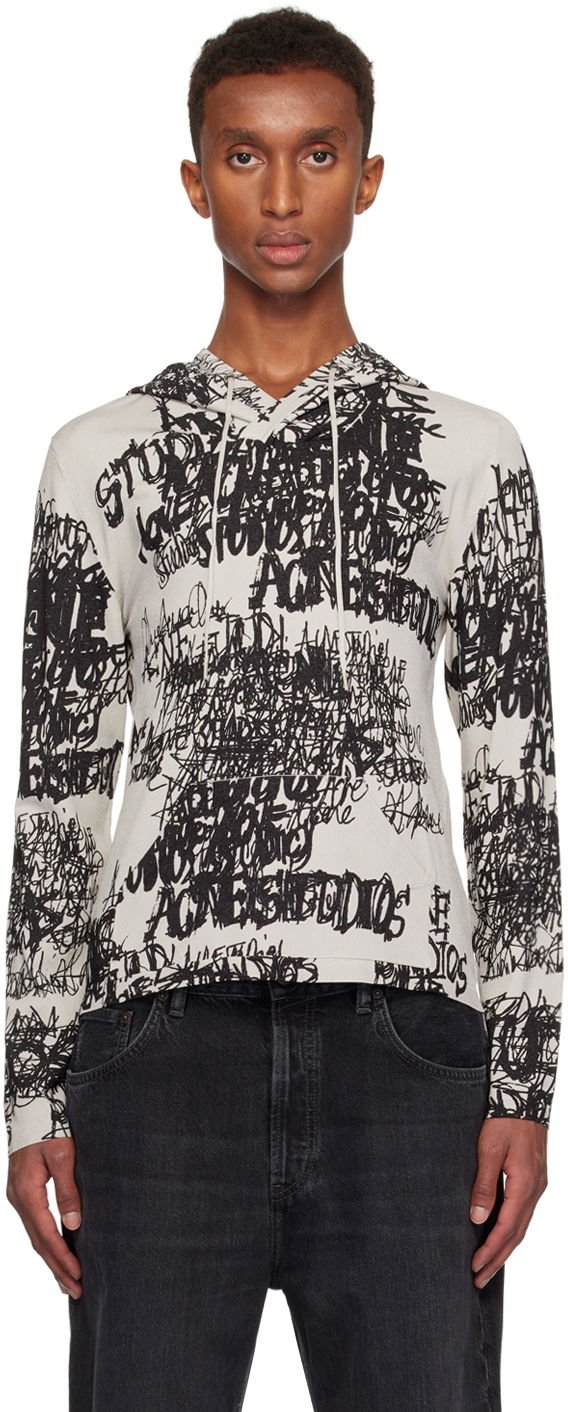 Sweater Acne Studios Acne Studios Printed Hoodie Grå | B60336-, 0