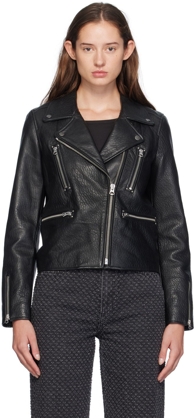 Jakke rag & bone rag & bone Arrow Leather Jacket Sort | WAW24F2012BU12