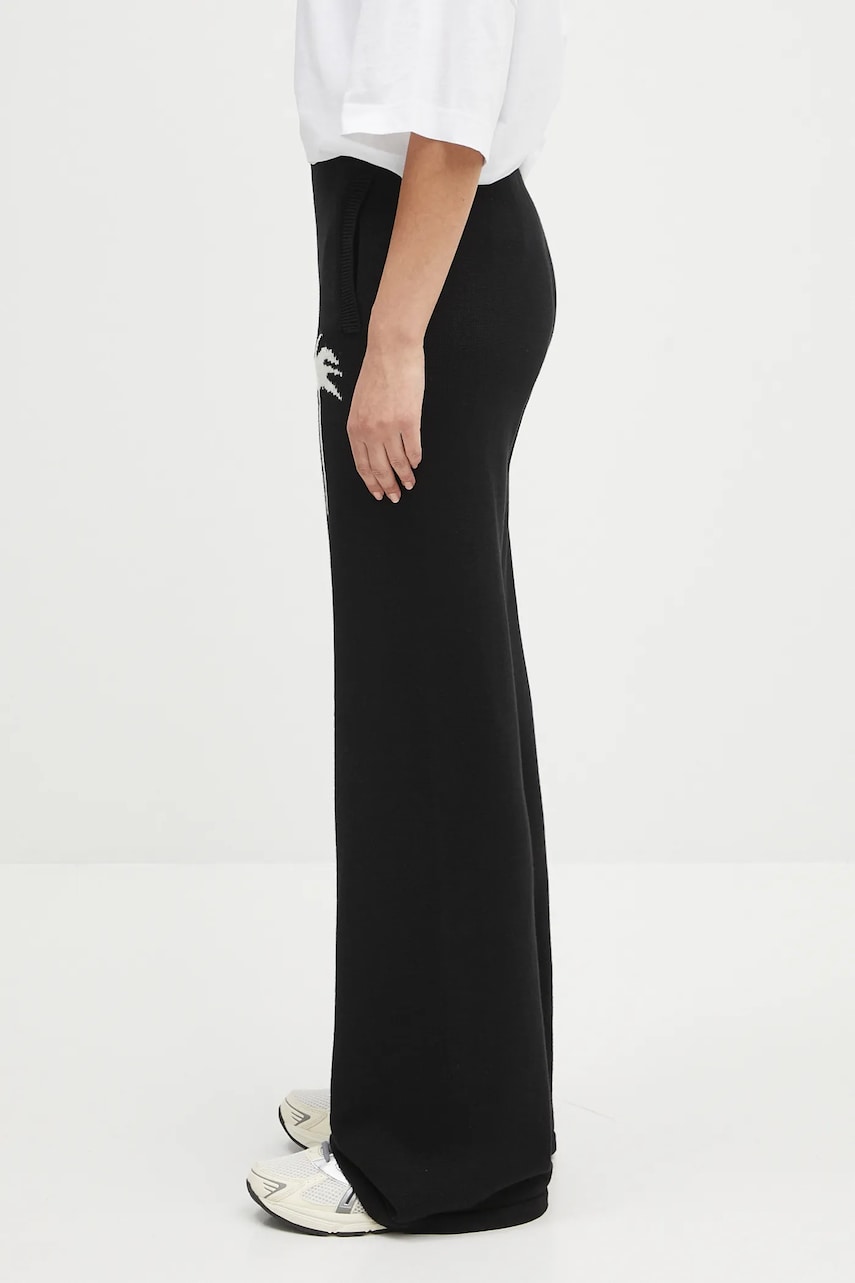 Bukser Palm Angels Palm Angels Palms Knit High Waist Wide Leg Pants Sort | PWHG035S25KNI0011003, 1