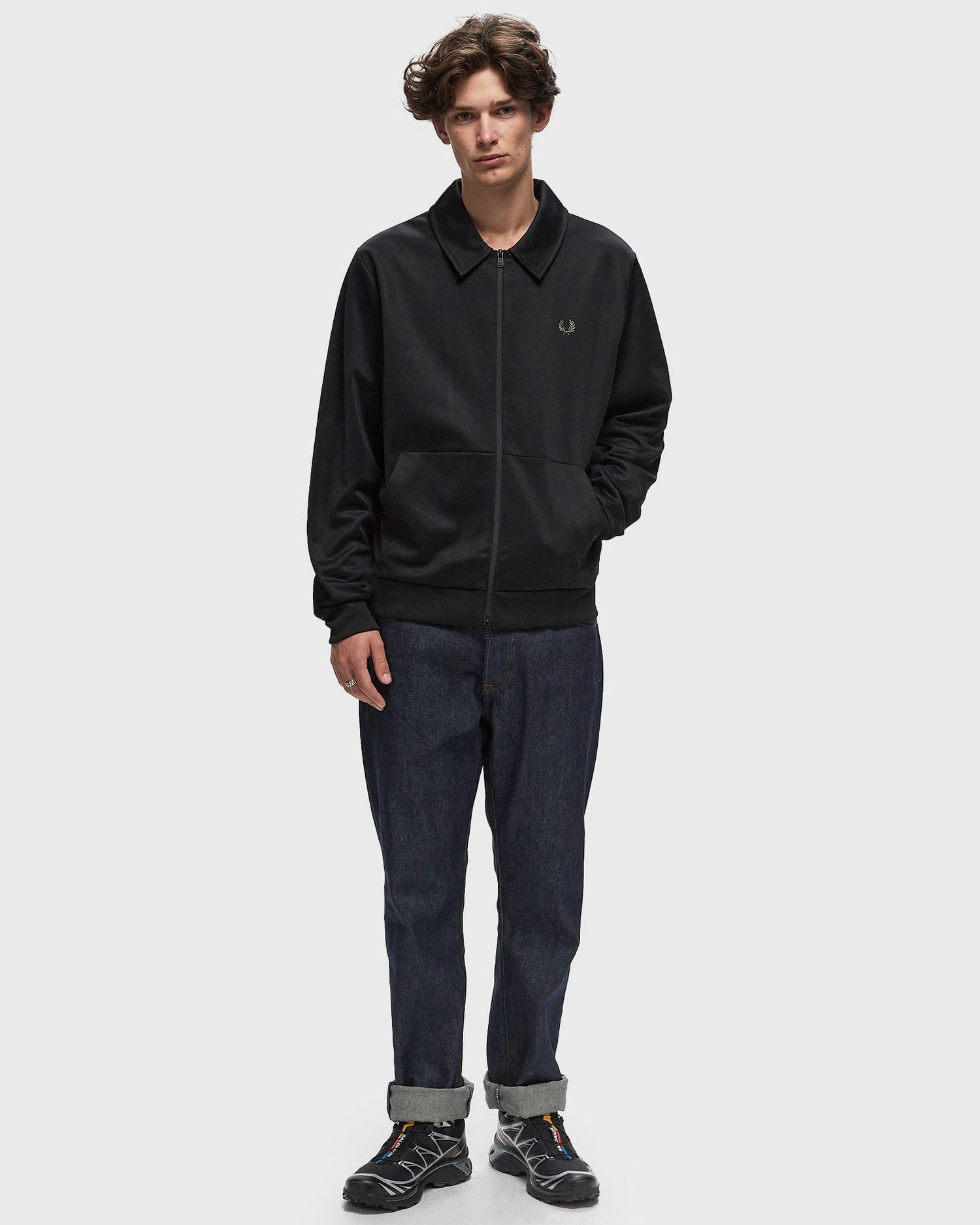 Jakke Fred Perry TAPE DETAIL COLLARED TRACK JACKET Sort | J7827-102, 1