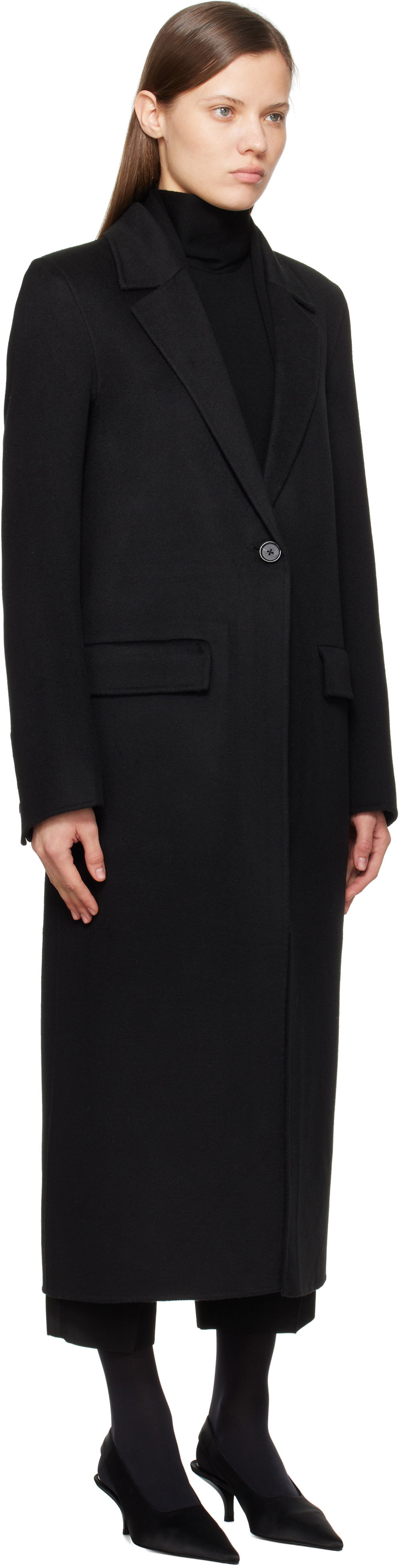 Frakker TOTEME TOTEME Classic Doublé Coat Sort | 251-WRO4725-FB0006, 1