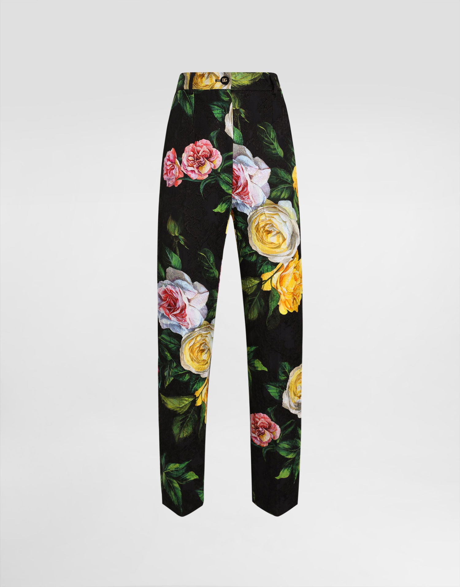 Bukser Dolce & Gabbana Dolce & Gabbana Brocade Tailored Pants with Rose and Peony Print Flerfarvet | FTAM2TFS9AHHN5IY, 0