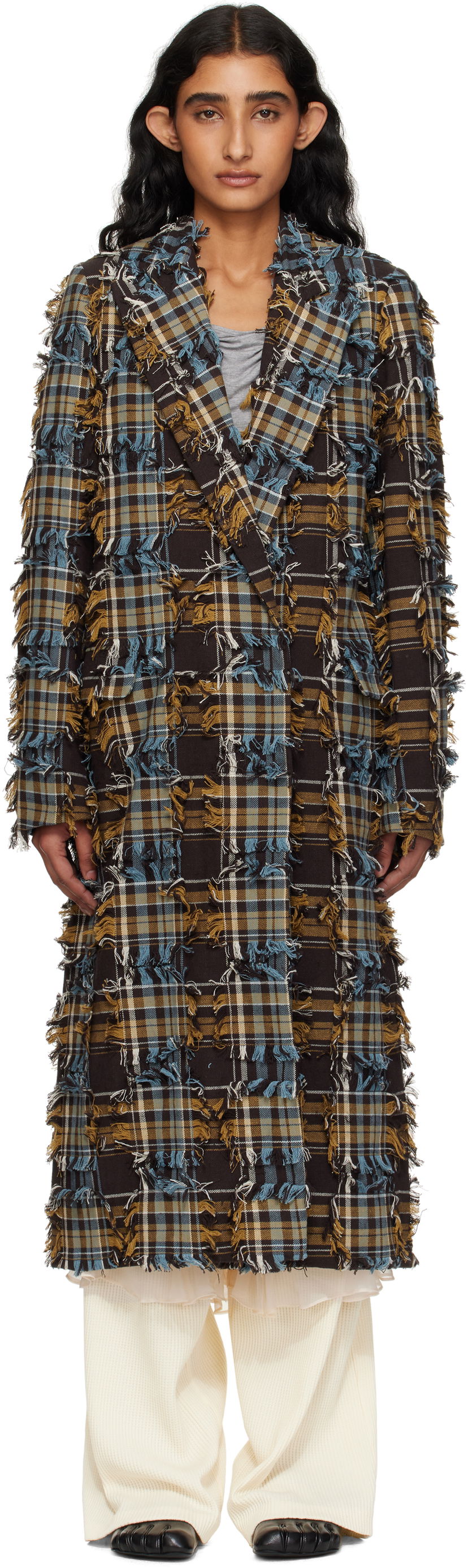 Frakker Collina Strada Collina Strada Wolverine Plaid Frayed Coat Flerfarvet | XX5217-B