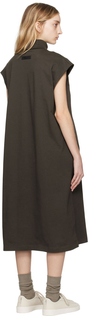 Kjole Fear of God ESSENTIALS Sleeveless Turtleneck Midi Dress Brun | 125BT225030FW, 2